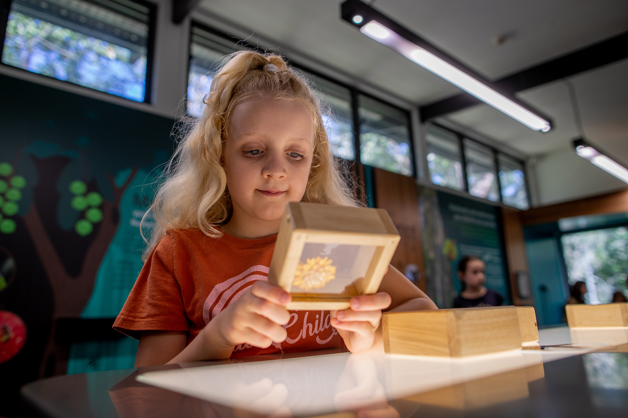 Discovery centre - child closeup